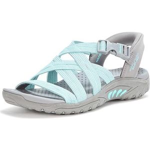 Skechers Reggae-Morning Light Schuifsandalen, grijs/aqua, 36,5 EU, grijs aqua, 36.5 EU