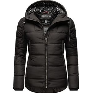 Navahoo Renesmee Winterjas voor dames, gewatteerde jas met capuchon en koorden, XS-XXL, zwart, S