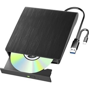 Yaeonku Externe Blu-Ray-speler DVD/BD/CD-speler Lezen/schrijven Draagbare Blu-Ray-speler USB 3.0 en DVD Recorder Type-C 4K Ultra High Definition Blu-Ray Recorder voor Win7/8/10/11/MacOS