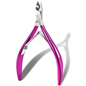 Professionele nagelriemtang, nagelriemschaar, nagelriemschaar van roestvrij staal, pedicure- en manicureset, voor ingegroeide teennagels (paars)
