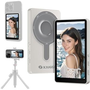 XJUGEZ Vlog Selfie-display voor mobiele telefoon, magnetisch selfie-display, compatibel met iPhone en Android, zonder vertraging, selfie-monitor voor vlog selfie, TikTok, LiveStream, als vlogcamera