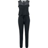 Urban Classics Dames Tech Mesh Long Jumpsuit, dames overall, verkrijgbaar in zwart, maten XS tot 5XL, zwart (black 7), M
