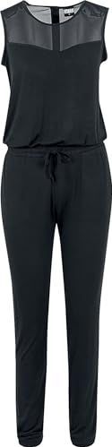Urban Classics Dames Tech Mesh Long Jumpsuit, dames overall, verkrijgbaar in zwart, maten XS tot 5XL, zwart (black 7), M