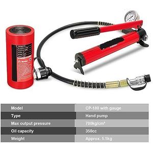 Vloerkrik, Lange hydraulische hefcilinder van het type hydraulische cilinder met hydraulische handpomp,Krik hem op(CP-180 with gauge)