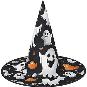 SSIMOO Leuke witte geest Halloween patroon Halloween feesthoed, grappige Halloween-hoed, brengt plezier op het feest, maakt je de focus van het feest