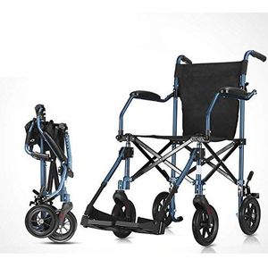 Rolstoelen - Opvouwbare Aluminium Lichtgewicht Rolstoel - Begeleidende Reisstoel - Verstelbare Voetsteunen