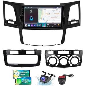 Android 13 9 Inch 2 Din QLED Autoradio Voor Toyota Fortuner 1 HILUX 2005-2014 - Camera DVR - Steun Carplay Android Auto DSP Stuurwiel FM RDS DAB WIFI 4G Bluetooth Split-Screen(NF-4)