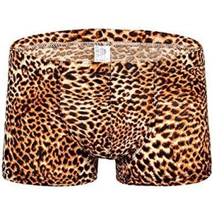 Egurs Heren Boxershorts Sexy Luipaard Ondergoed Geel L