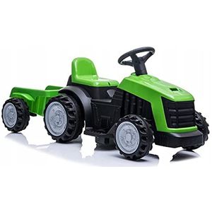 COIL Tractor met aanhanger, tractor, accu, kindertractor, elektrische voertuigen, schuifrit voor kinderen, vanaf 3 jaar (groen)