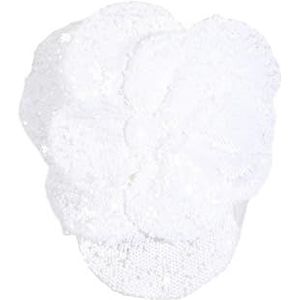 CakfLjkhl Dames 3D Flower Crop Tube Top Pailletten Strapless Bandeau Zomermode Uitgaan Top,Wit,L