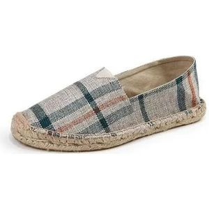 ZIRIA Vrouwen Zomer Linnen Ademend Casual Flats Schoenen Heren Espadrilles Loafers Canvas Schoenen Visser Rijden Schoeisel, Linnen Rood, 36 EU