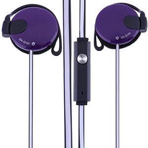 Clip Type Oortelefoon Bedraad - 3,5 mm Draagbare Oorhaak Sport Oordopjes Compatibel met Mobiele Telefoons Bedrade Clip Hoofdtelefoon Spons Oortje voor Vrouwen en Mannen Hardlopen Wandelen Oefenen en