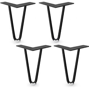 Metalen tafelpoten, moderne meubelbankpoten, V-vormige dikke meubelpoten, vervangbare badkamerkastpoten, tafelpoten Tafel- en stoelpoten(Color:Black,Size:18cm)