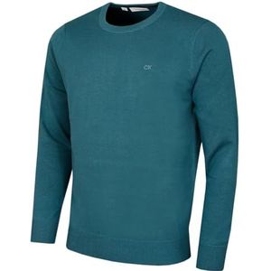 Calvin Klein Heren trui met ronde hals - Blauwgroen - M