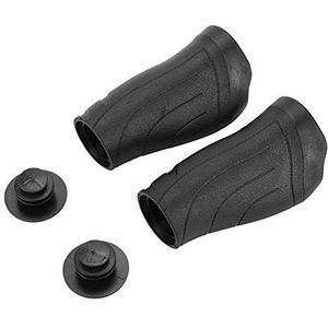 VGEBY1 Fietsstuurgrepen, fietshandvatten, draaigreepschakeling, Bike Bar End rubber, korte & lange combinatieremgreephuls, fietsstuur, gripshift handgrepen, uiteinden kort (2 x korte zwart)