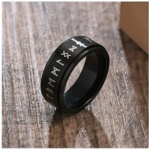 Ringen Retro Punk roestvrij stalen ringen for mannen, 6 / 8mm spinner bruiloft band casual sieraden, stress release accessoire 925 Sterling Zilver Ring (Color : 8, Size : 8mm R-574S)