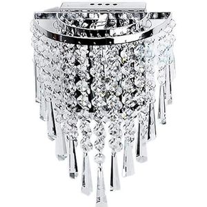 Moderne kristallen wandlamp chroom schans wandlamp for woonkamer badkamer thuis binnenverlichting decoratie, lampenkap kleur: zilver