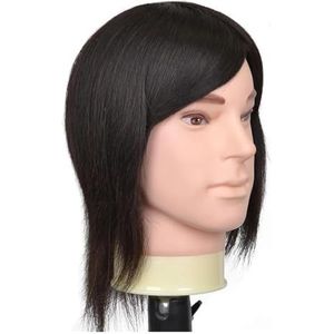 Mannequinhoofd van menselijk haar met haarbaard oefenpop kapperscosmetologie opleidingspop hoofd for haarstyling(Head C4)