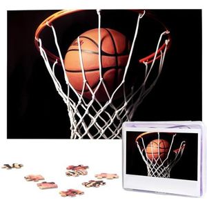 KHiry Puzzels, 1000 stukjes, gepersonaliseerde puzzels, basketbal, fotopuzzel, uitdagende puzzel voor volwassenen, personaliseerbare puzzel met opbergtas (74,9 cm x 50 cm)
