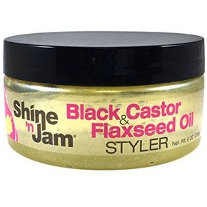 Ampro Shine 'n Jam Black Castor & Lijnzaadolie Styler - 8oz (226g)