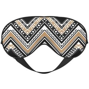 YFSGDLBN Zwart Wit Tan Zigzag gedrukt Zacht Oogmasker Slaap Aid Oogmasker Verduisterend Slaapmasker