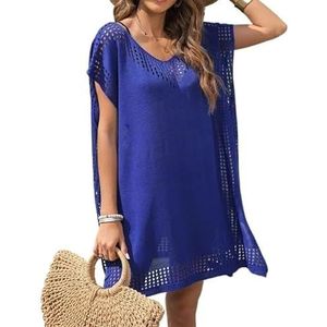 Cover Ups Voor Vrouwen Strandkleding Vrouwen Zomer Losse Bikini Cover Up Strandjurk Badmode Badpak Beachwear Badpak Cover Ups Voor Vrouwen (Sapphire)