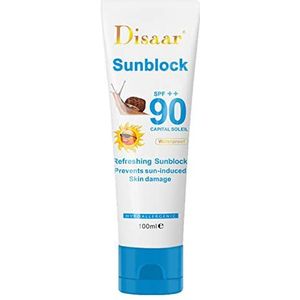 Zonnebrandcrème voor het gezicht - Gezichtszonnecrème,Portable Face Sunscreen SPF 90 Sunblock Lotion met natuurlijke ingrediënten gevoelige, droge, vette huid Lecerrot