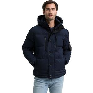 TOM TAILOR - Winterjas - Donkerblauw / Zwart - Gewatteerde Jas