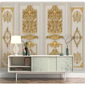 3D Geometrisch Goud Reliëf Kunst 3D Behang Huis Kantoor Home Eetkamer Bank Slaapkamer Woonkamer TV Achtergrond Muur-400cm×280cm