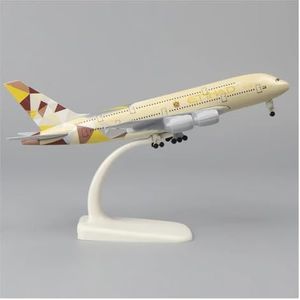 Voor Thai Airways A380 Metaal Reproductie Legering Materiaal Luchtvaart Simulatie Collectie Vliegtuigmodel 20 Cm 1:400 (Color : Etihad)