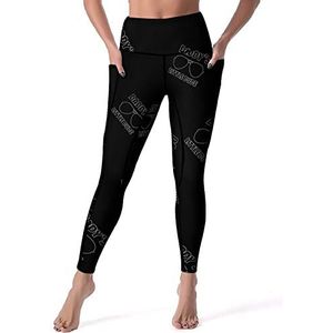 Dad's Little Dude Yogabroek voor dames, hoge taille, buikcontrole, workout, hardlopen, leggings, S