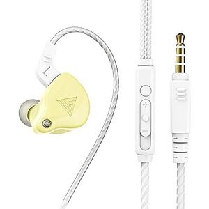 Bedrade oordopjes Koptelefoon, 3,5 mm koptelefoon met microfoon, Ergonomische in-ear oordopjes, Gaming Headset (Geel)