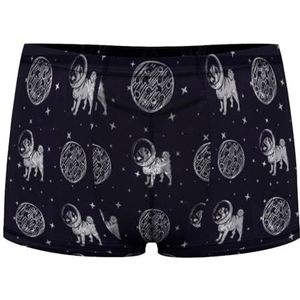 Pugs in Space Pizza And Stars Heren Boxer Slip Sexy Shorts Mesh Boxers Ondergoed Ademend Onderbroek Thong