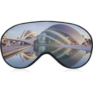 City of the Arts and The Sciences oogmasker, zijslaapmasker, blinddoek, slaapmasker, neuskussen en elastische band, voor kinderen, dames en heren