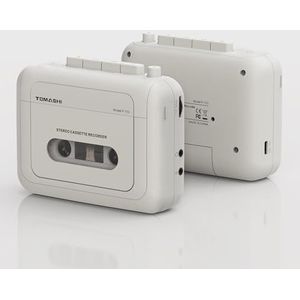 TOMASHI Cassettespeler, draagbare stereo-weergave, ondersteunt externe microfoon en oortelefoonpoort