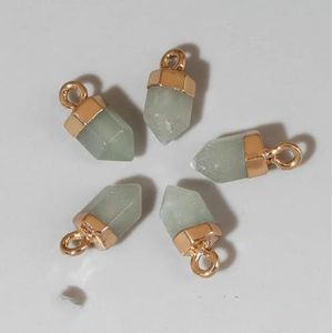 Natuursteen hanger rozenkwarts agaten amethist steen hanger kralen voor sieraden maken doe-het-zelf ketting 7x14mm-12.groene aventurijn - 5 stuks