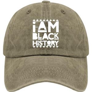 TKPA MOL Baseball Caps I Am Black Geschiedenis Trucker Caps voor Tiener Cool Gewassen Katoen Verstelbaar, Pigment Khaki, Eén Maat