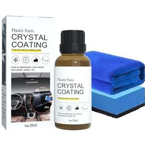 Crystal Coating voor auto-kunststofonderdelen, Crystal Coating Refurbish Agent voor interieur en exterieur, met spons en doekje (1 Pcs)