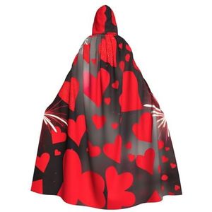 SSIMOO Red Hearts Firework Exquisite Vampire Mantel Voor Rollenspel, Gemaakt Voor Onvergetelijke Halloween Momenten En Meer