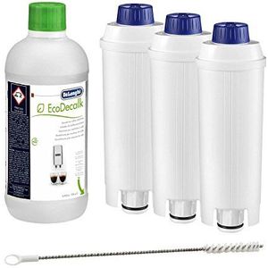 1 x Delongi EcoDecalk ontkalker + 3 x Delongi waterfilter DLS C002 + 1 x Delongi reinigingsborstel (pipe cleaner)