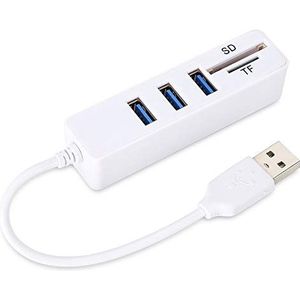 Draagbare Multi USB 2.0 Hub High Speed Spliter Adapter Poorten Ondersteuning voor Micro SD/T-Flash SD/SDHC/SDXC Reader