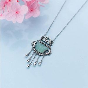 Good dress Dames Cadeau Ketting S925 Zilveren Ketting, Vrouwelijke Eenvoudige Retro Lange Levensduur Slot Mode Sleutelbeen Ketting, Vrouwelijks925 zilver, 925 zilver