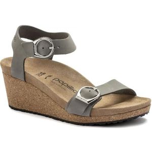 Birkenstock Sandals Womens Soley Ring-Buckle Dove Gray Nubuck 38 N EU
