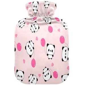 LI ZHI XIN PVC warmwaterkruik met fluwelen deksel 1L 2L kleine middelgrote panda ballon patroon
