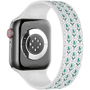 Solo Loop band compatibel met alle series Apple Watch 38/40/41mm (schattige kleine kabouters) rekbare siliconen band band accessoire, Siliconen, Geen edelsteen