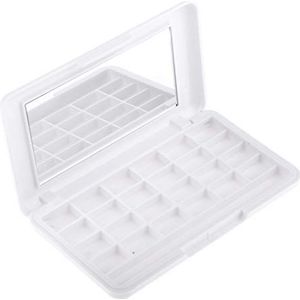 24Grids lege make-up palet oogschaduw/lipgloss doe-het-zelf hoesje met spiegel wit