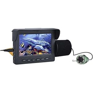 Onderwaterviscamera, Video viszoeker 4,3 inch Lcd Monitor 100 0TVL Onderwater vissen camera kit witte lichten for winter ijs meer zee vissen(F008G-15M-W)