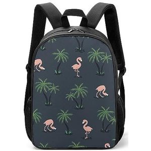 Roze Flamingo Vogels En Palmbomen Lichtgewicht Rugzak Reizen Laptop Tas Casual Dagrugzak voor Mannen Vrouwen