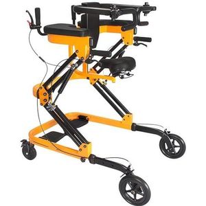 SAYEYBU Multifunctional Rehabilitation Walker Wheels with Brakes, Quick Fold Design, Height, Back, Support Width Adjustable, Walker for People With Mobility Difficulties,Geel,2 in 1