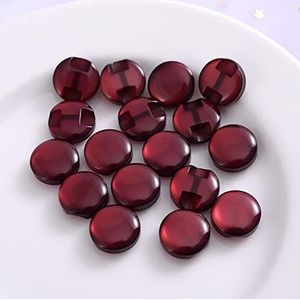 Button， Knopen Naaien Crafts， 50 Stuks 8mm Transparant Effen Kleur Hars Knoppen Leuke Kleur Naaien Knop Scrapbooking Diy Kleding Accessoires(Red Wine)